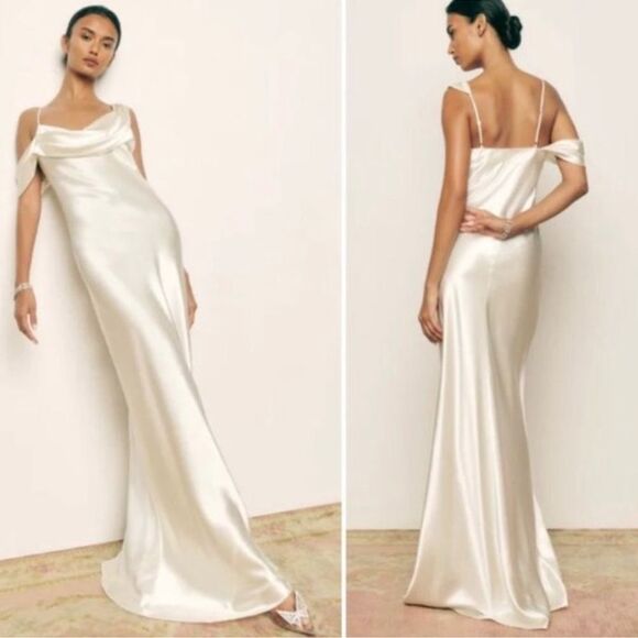 Reformation Rhonda Dress Silk Wedding Dress Ivory New with Tags. - Picture 1 of 8